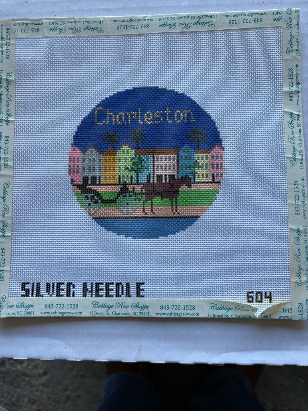 Silver Needle -Needlepoint Charleston # 604 Hand Painted
